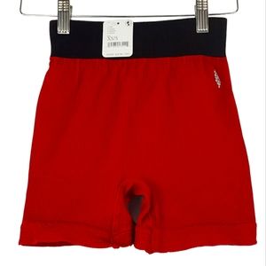 Free People Red Athletic Shorts with Black Waistband